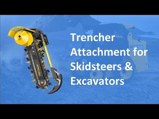 Trencher Attachment on a Skidsteer