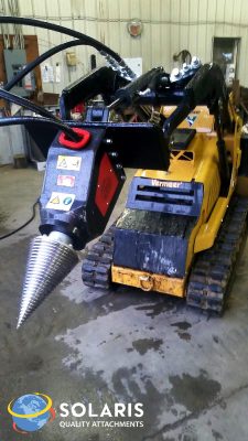 Solaris Black Splitter Attachment for Excavators, Skid Steers, and Backhoes