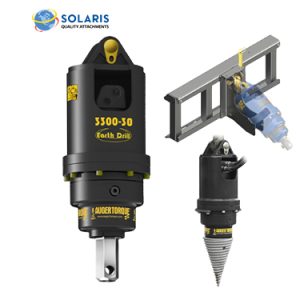 Solaris 3300-30 Auger Drive + 10” Stump Planer + Skid Steer Frame