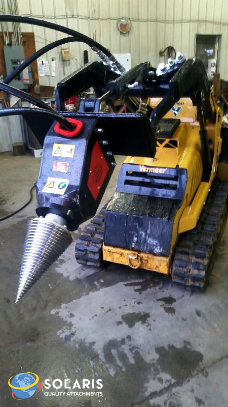 Solaris Black Splitter Attachment for Excavators, Skid Steers, and Backhoes