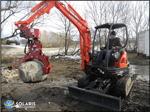 using the rotating base for an excavator