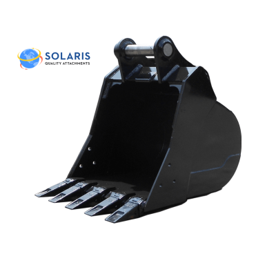 side angle of excavator bucket in black